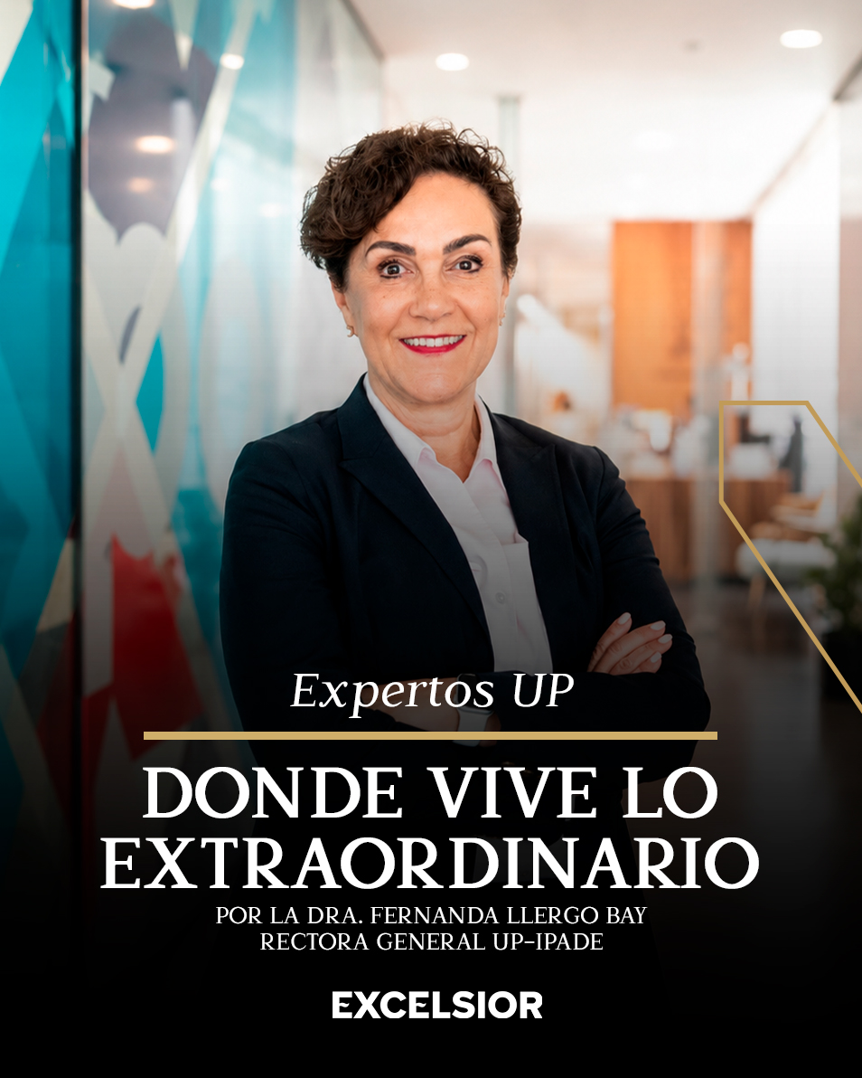UPMexico's tweet photo. La Dra. @FerLlergo, rectora general UP-IPADE nos invita a descubrir que lo verdaderamente extraordinario habita en nuestra manera de mirar, aprender y transformar nuestro entorno. 

Te compartimos su columna completa en Excélsior: https://t.co/El1eeZmjRy https://t.co/hYvht14mD7