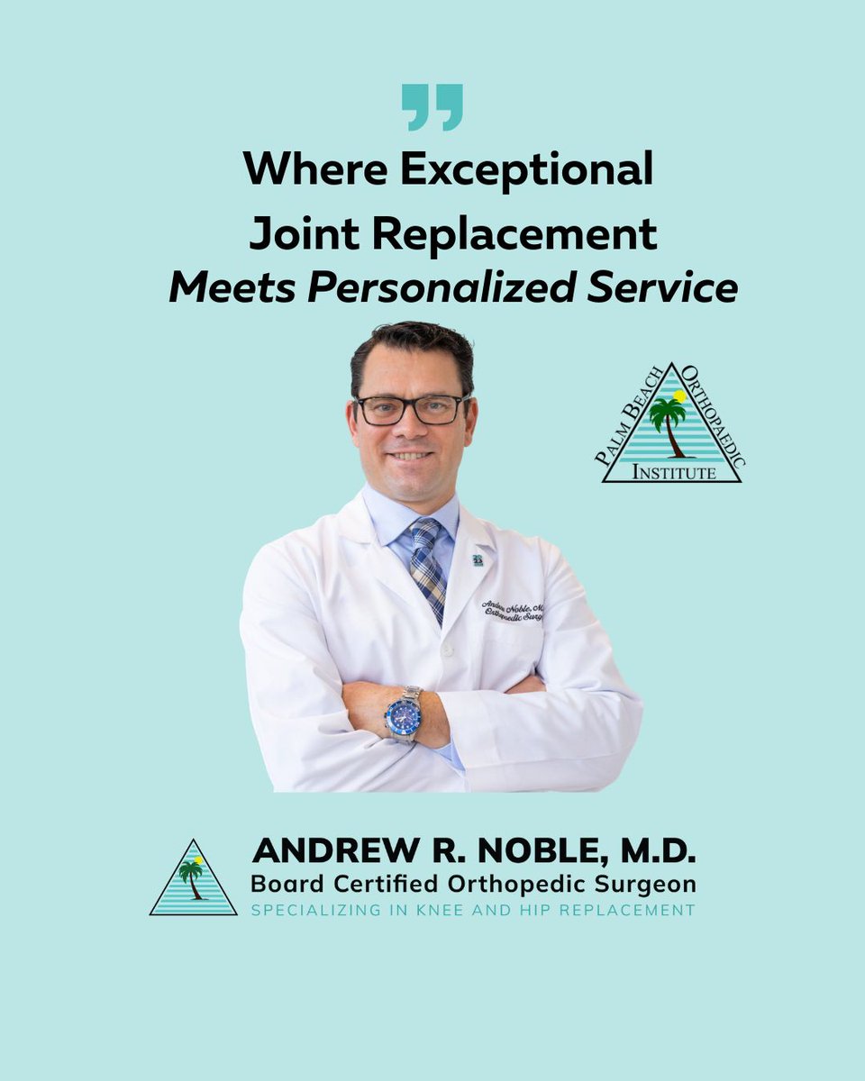 AndrewNobleMD's tweet photo. Experience the Difference: Where exceptional service meets personalized #orthopediccare — powered by the precision of robotic-assisted #jointreplacement.
With Dr. Andrew Noble your care is never one-size-fits-all. You're not just a patient, you're a priority. #AndrewNobleMD #PBOI https://t.co/FeKqtfIuTn
