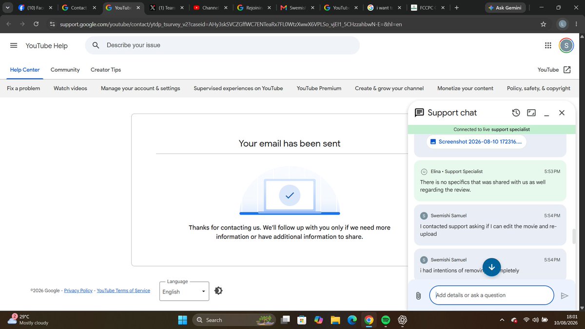 swemishisanusi's tweet photo. @TeamYouTube my channel was removed after one violations with no clear reasons. even your support team said no clear reason was given. i need help. i have $500 in my channel earnings https://t.co/ikRAfKFO8B