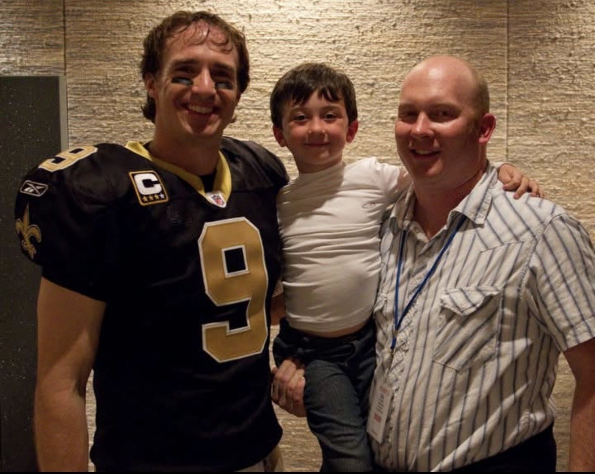 GraceMillerGK's tweet photo. Honored to meet new Pro Football HOF member and @purdue legend @drewbrees today! Now I am even with my brother @jacksonmiller_6  and dad! https://t.co/qktYlSQRrS