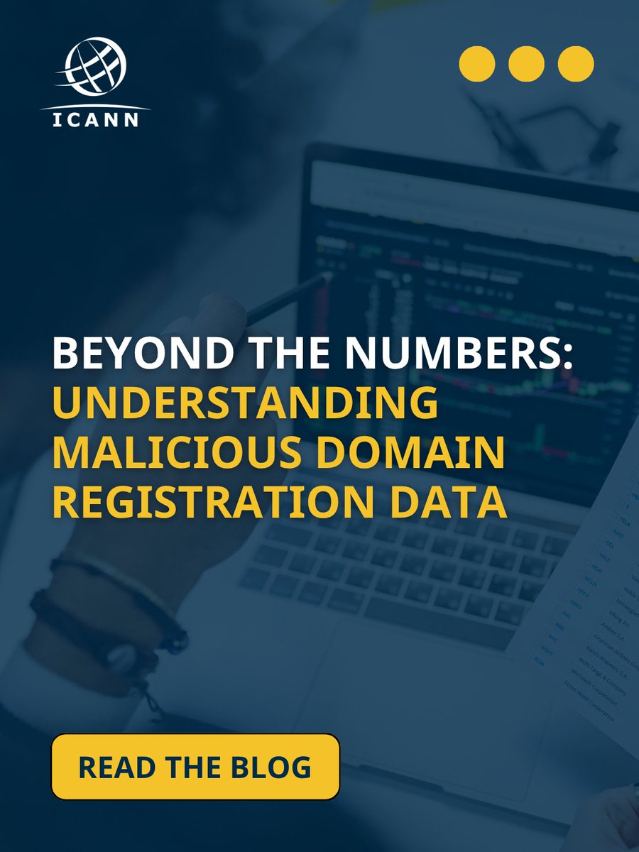 ICANN's tweet photo. Understanding malicious domain registration data requires looking beyond the numbers. A new #ICANN blog examines the distinction between reported and confirmed #DNSAbuse, the scope of ICANN’s definition, and the importance of methodology and context.

Read more: https://t.co/KoXR1HkmNJ