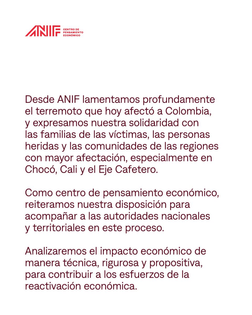 ANIFCO's tweet photo. Nuestra solidaridad con Colombia 🇨🇴
#ANIF #CentroDePensamientoANIF #Colombia https://t.co/03VX5lfxr8