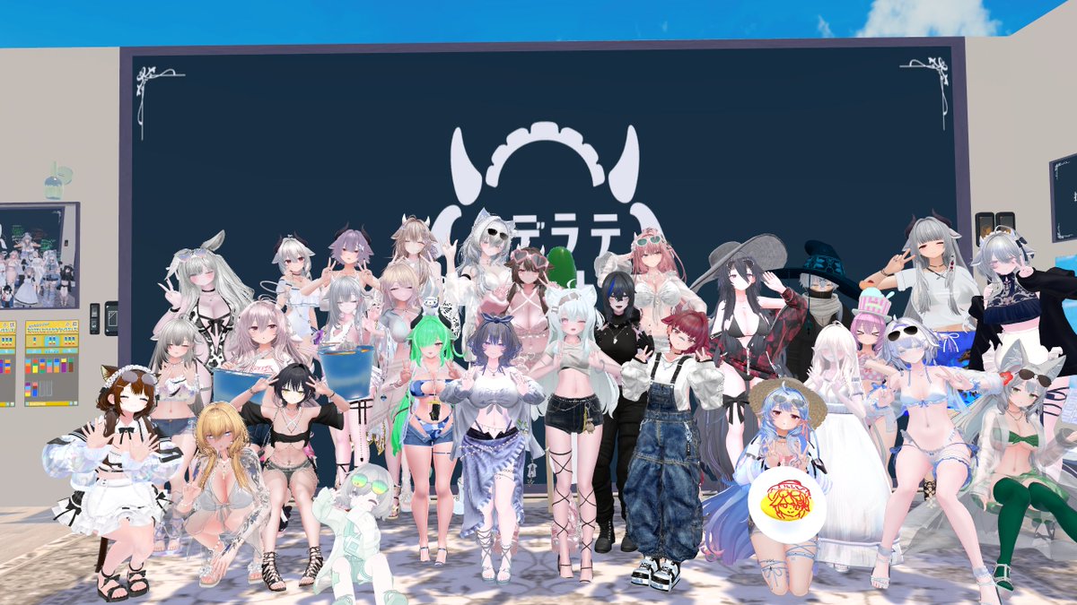 mikaQQQ_vrc's tweet photo. おはようございます🌞
昨晩は #ナデミル 第5回営業日でした🐄

水着回ということでお店も夏の装いに🌴どこを見ても水着で溢れていてとても素敵な時間を過ごせました😊

今回はなでスペースも賑わっていてとっても癒されました✌✌

本日もご来店ありがとうございました✨
また来てね～👋 https://t.co/XeTMq3I5AO