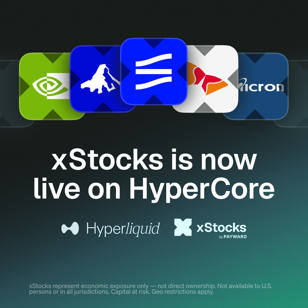 HyperliquidNews's tweet photo. The tokenized stock giant @xStocksFi is coming to Hyperliquid and is starting with 5 stocks available on HyperCore. https://t.co/1Cs1XHb97N