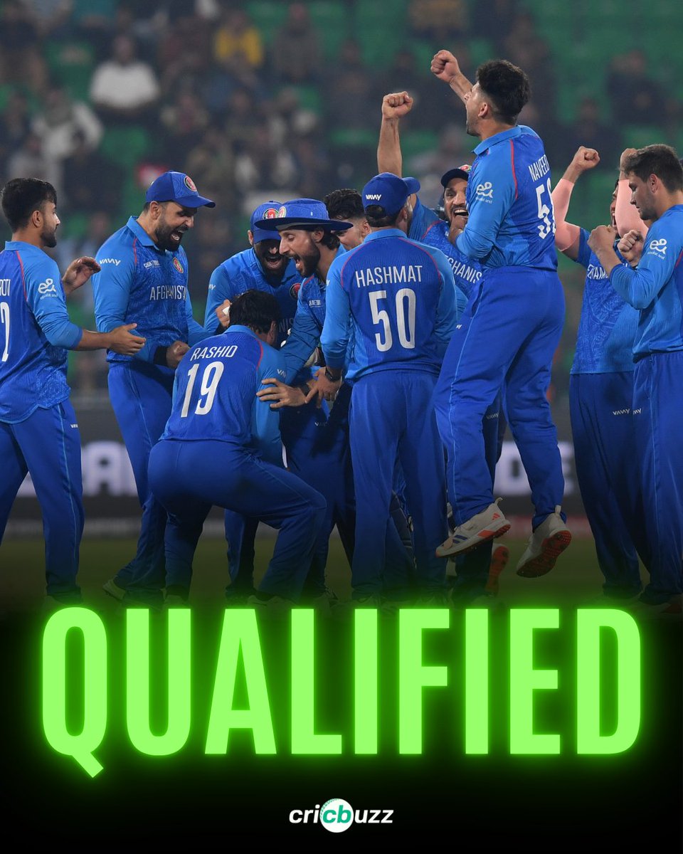 cricbuzz's tweet photo. Afghanistan have officially QUALIFIED ✅ for the 2027 Cricket World Cup after beating Ireland in the third ODI https://t.co/cc6mstjgkH