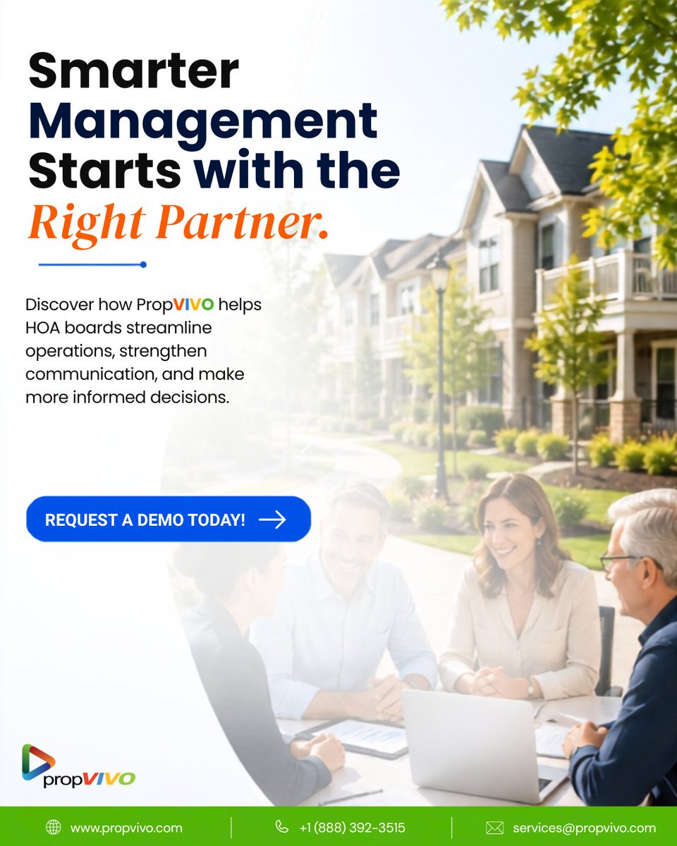 propvivo's tweet photo. Managing or leading? Which one is your HOA board doing?
7 signs may show it’s time to rethink your management approach.
Explore the solutions and discover a smarter way to manage with propVIVO and focus on leading. https://t.co/ptUt075KZc
