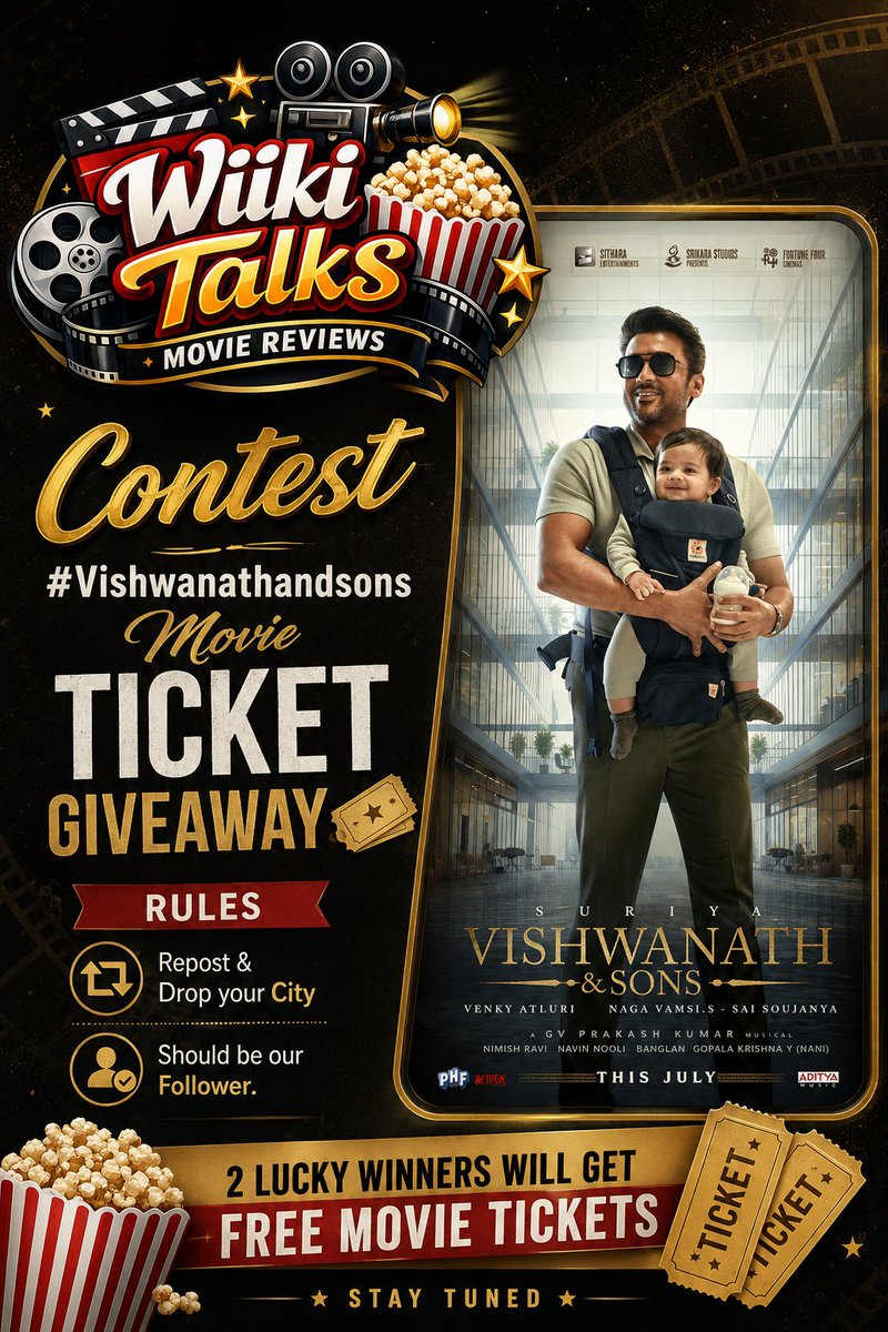 WiikiTalks's tweet photo. Let's Do this , Get a chance to win Tickets for Vishwanath And Sons 

Follow us -> ReTweet -> comment your city 

#GiveAway #Contest #Suriya #Mamitha #venkyatluri #Vishwanathandsons https://t.co/5PNi1Wo2Do