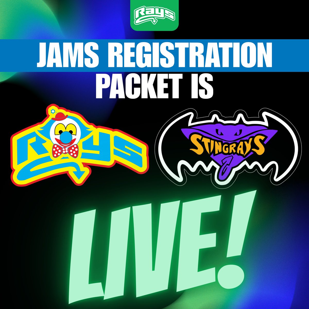 LetsGoRays's tweet photo. 🚨 IN CASE YOU MISSED IT 🚨
The Stingrays Jams packet is LIVE! 💙💚 Everything you need to know is officially here, so go check it out and get registered today! 👀
Let’s get JAMMIN’! 🎃🎪
https://t.co/6j7FVlwIuy
#TheStingrayAllstars #RAYSthestandard #LetsGoRays #OneOfAKind https://t.co/XZdk4tO3Z7