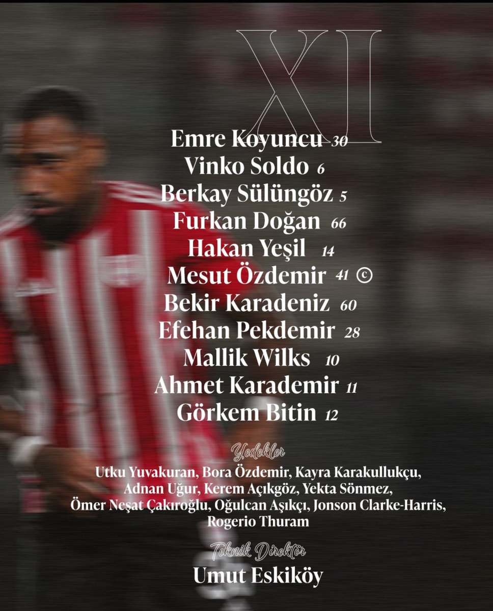 Davamizpendik's tweet photo. Batman Petrolspor Karşısında İlk 11’imiz. https://t.co/QFpojy8NB7