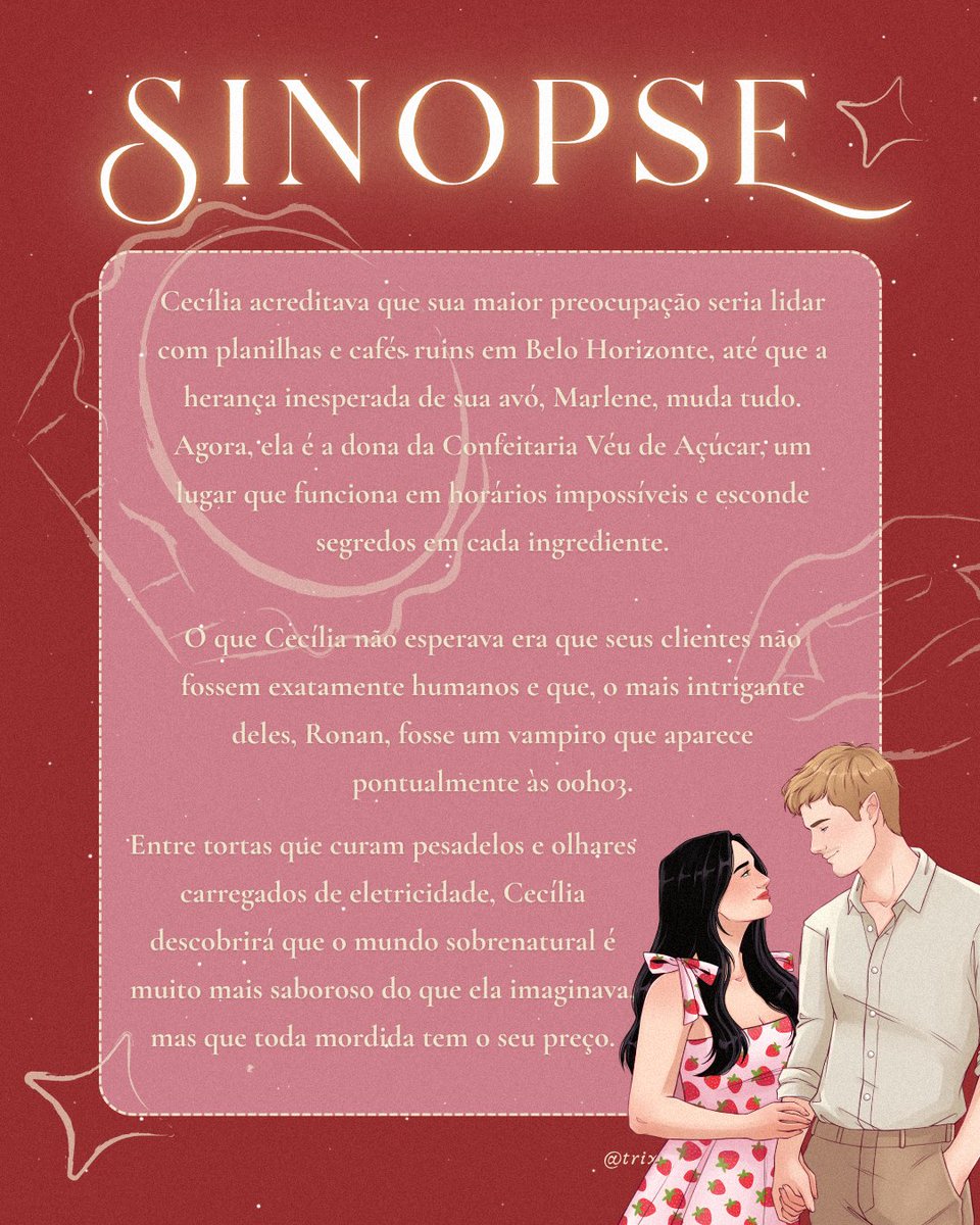 trixieverso's tweet photo. Um vampiro apaixonado, uma confeiteira humana e uma cidadezinha mineira onde o sobrenatural faz parte da vizinhança e, aparentemente, também aparece para comer torta de madrugada <3

Durante o Encha Seu Kindle, o e-book estará por apenas R$ 1,00 <3  

#enchaseukindle https://t.co/Kexu1Jk8HB