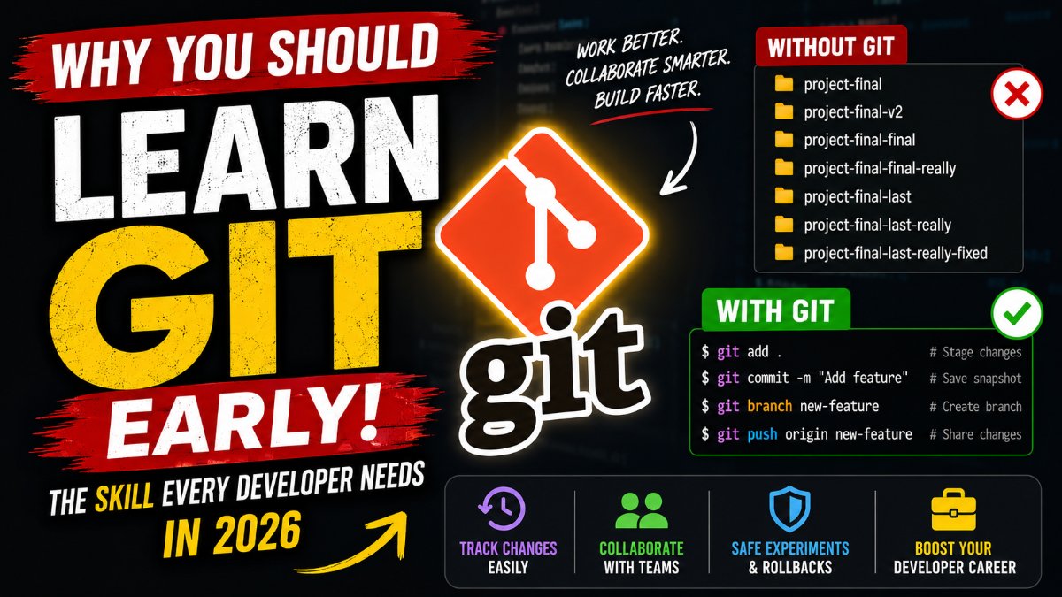 geekboots's tweet photo. Why You Should Learn Git Early in 2026
Full video: https://t.co/BkEOG5BvPo
Read full article https://t.co/jrM5uk8lfI
#git #github #whylearngit #gitforbeginners #leartgit https://t.co/XhMhVPDILX