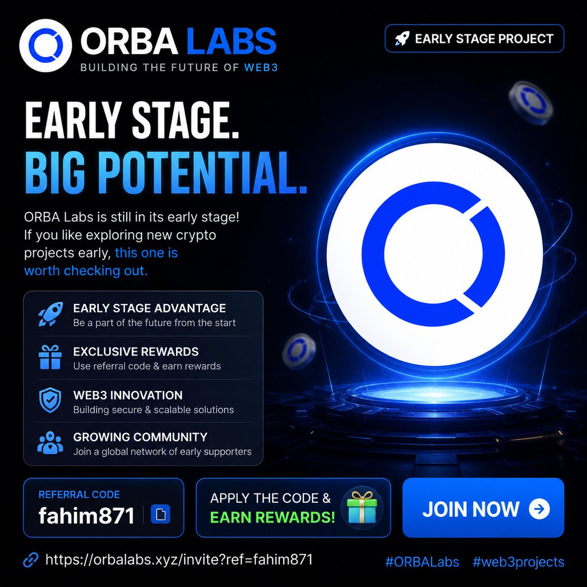 fahimYeblock's tweet photo. ORBA Labs is still in its early stage!
If you like exploring new crypto projects early, this one is worth checking out. π
π Referral Code: fahim871
π Apply the code & earn rewards!
π Join: https://t.co/KOzxWvOd7v
#ORBALabs #web3projects @OrbaLab https://t.co/H9eOSbFdhF