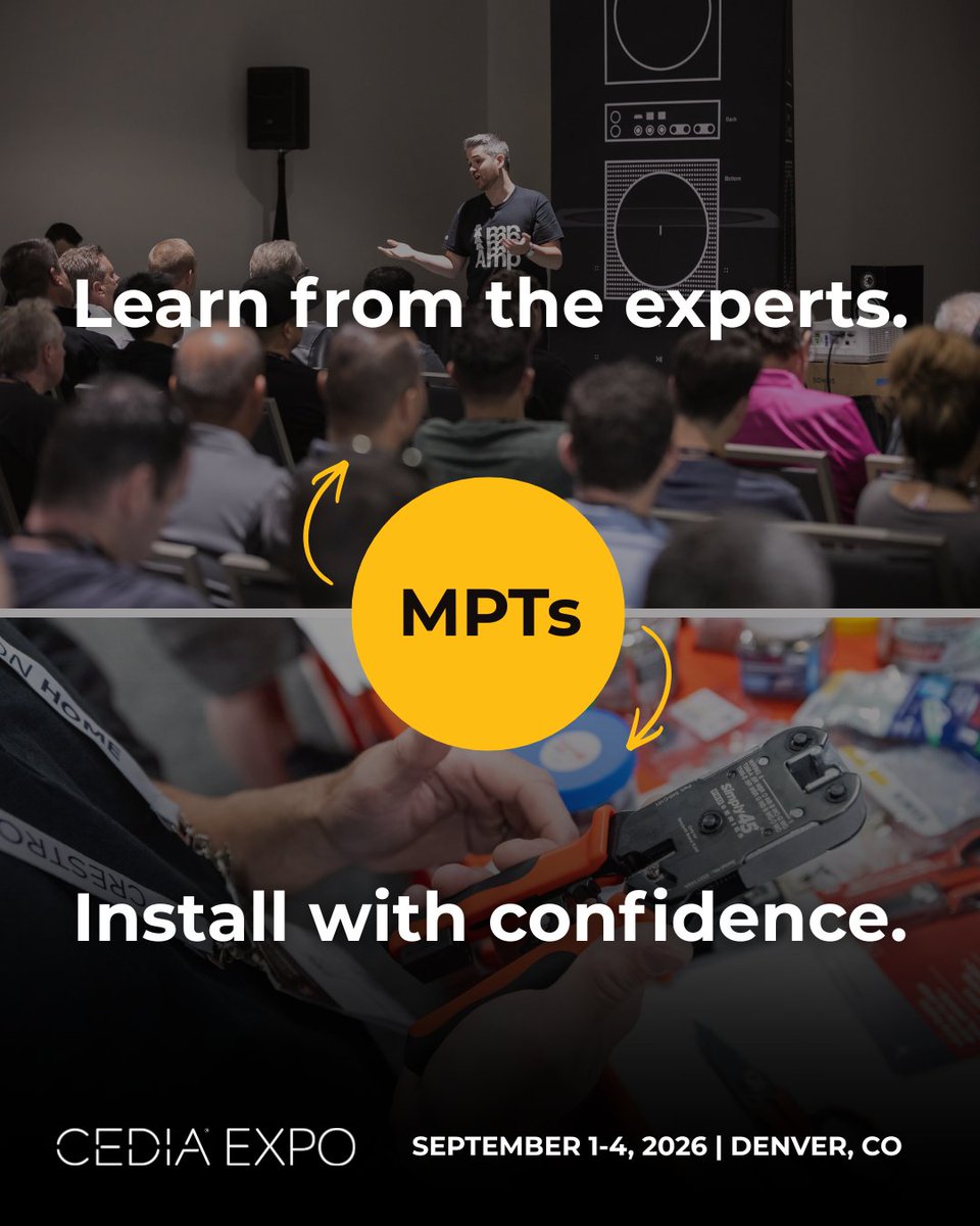 CEDIAExpo's tweet photo. Callbacks? Hard pass. Happy clients and standout projects? Now we’re talking. Get the real-world know-how to make it happen.

FREE Manufacturer Product Trainings give you hands-on experience with the products you specify, plus direct access to the experts behind them. ⬇️ https://t.co/JDr3XN1POk
