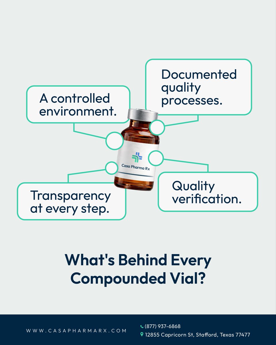 casapharma_RX's tweet photo. At Casa Pharma RX every compounded vial represents more than the final preparation. 
Looking for a trustworthy partner? Contact us! https://t.co/VvG43fq4BU