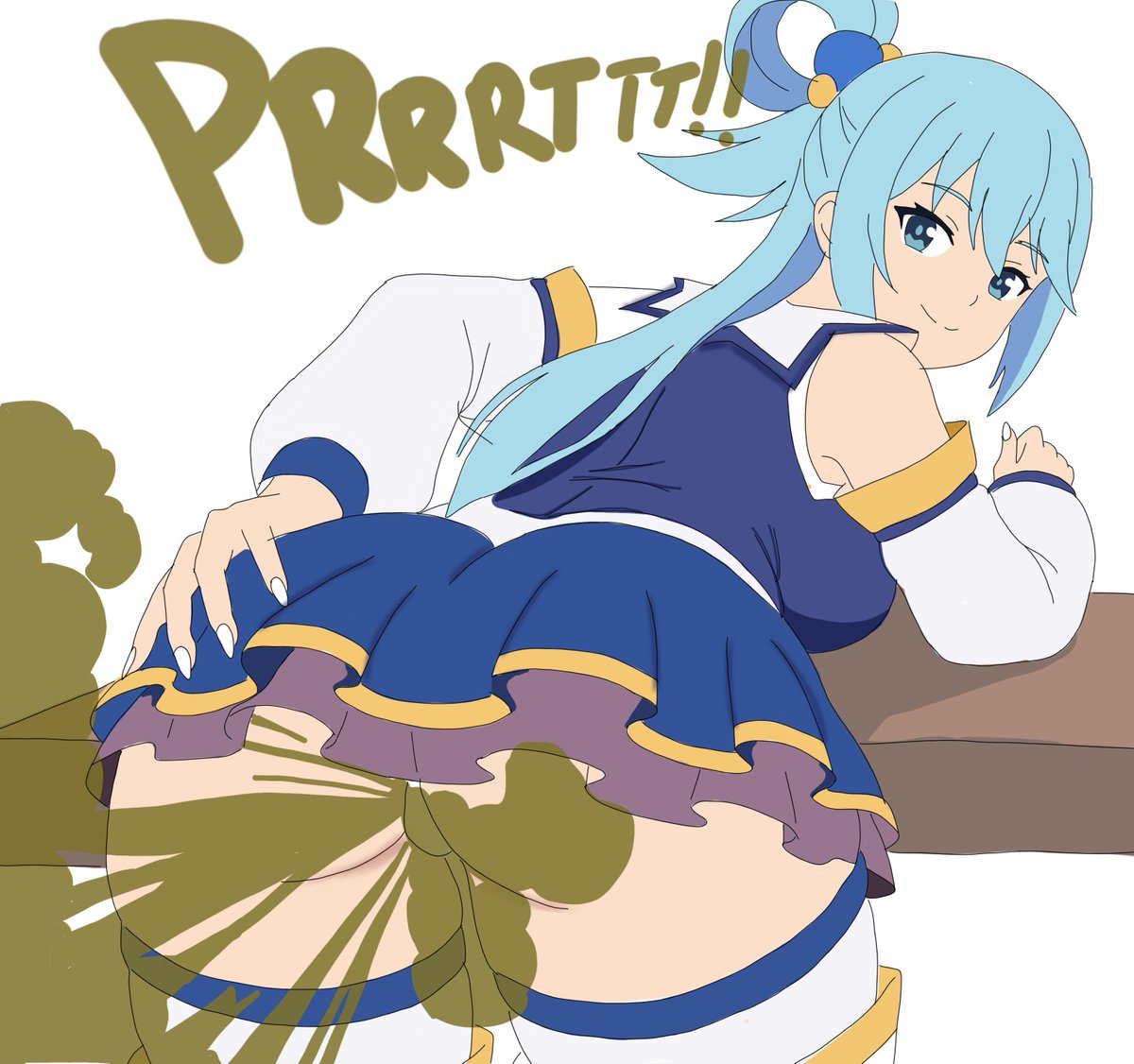 soggy_noodlezz's tweet photo. You asked for Aqua farting, so...... https://t.co/10ACADLJUw