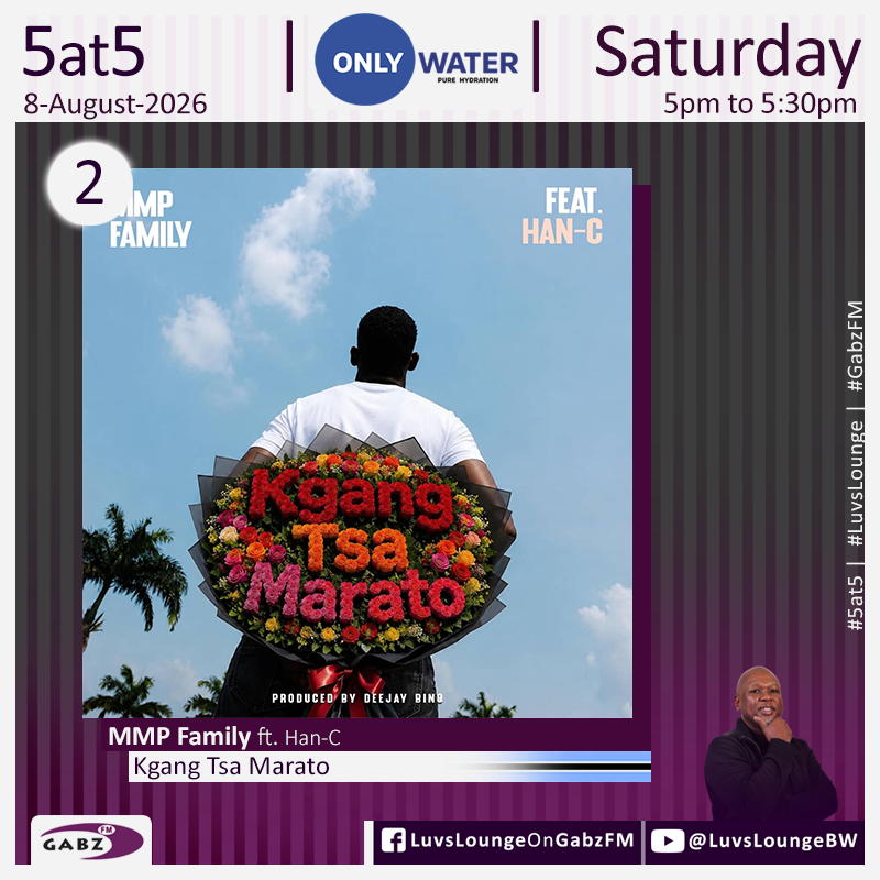 kaone_bw's tweet photo. #5at5 no.2 @MMPFamily ft. Han-C - Kgang Tsa Marato🇧🇼

#LuvsLounge #OnlyWater #PureHydration @Gabz_FM https://t.co/7tlpniCa6R