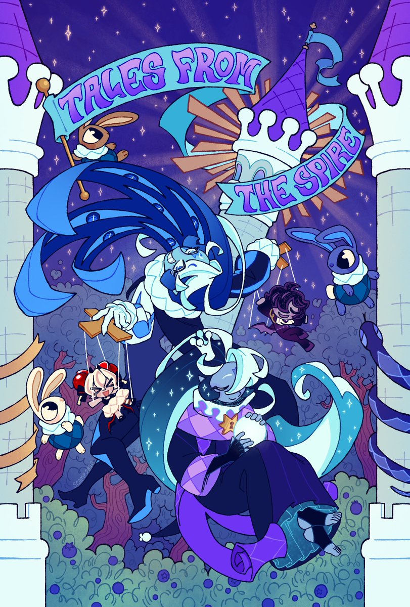 scramblestew's tweet photo. 💜 Tales From the Spire Cover Reveal! 💙

#talesfromthespirezine #shadowmilkcookie #fountofknowledge https://t.co/iEoWppqIkK