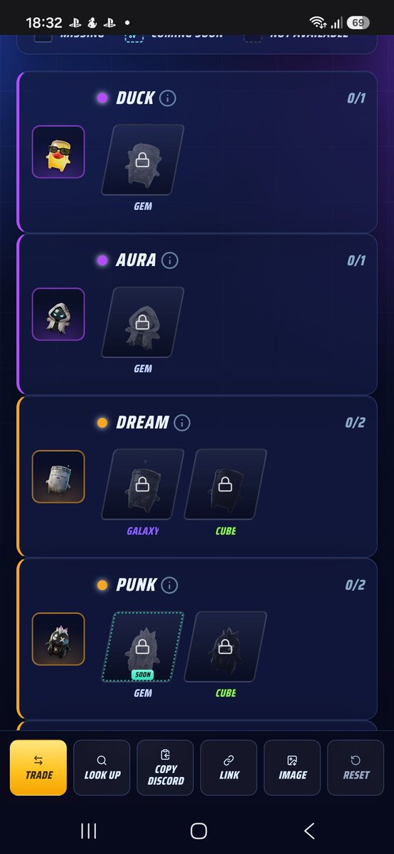 Dekuchu19's tweet photo. @FoxyyChar All of them i have left minus the galaxy grim and normal, golden and galaxy zero point https://t.co/aCK6544Ve2