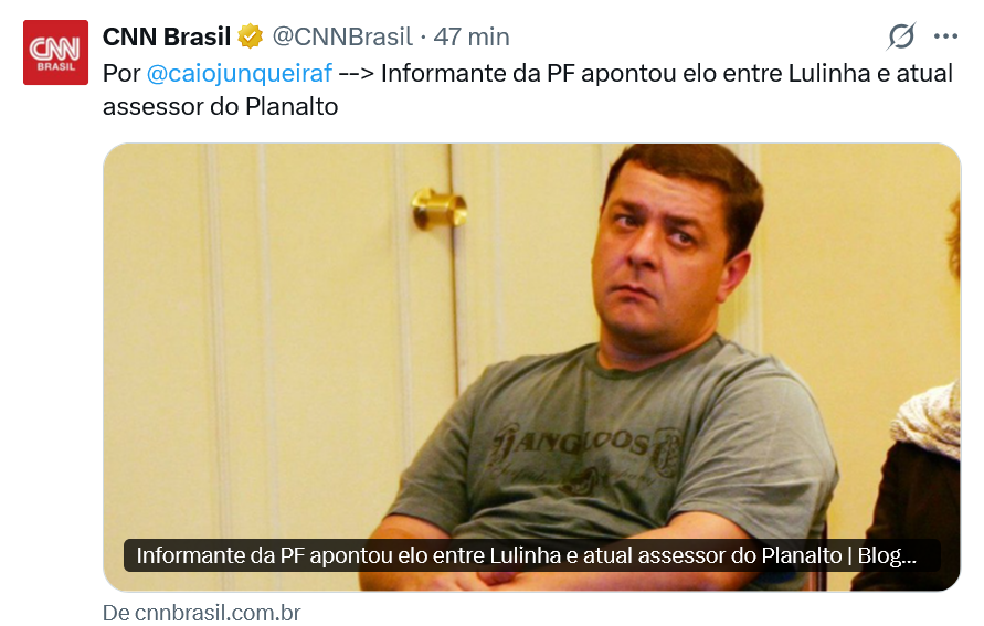 silvionavarro's tweet photo. Repito: se o sobrenome não fosse Lula da Silva, o tratamento a Lulinha seria outro há muito tempo. https://t.co/o2Aq1Scn7O