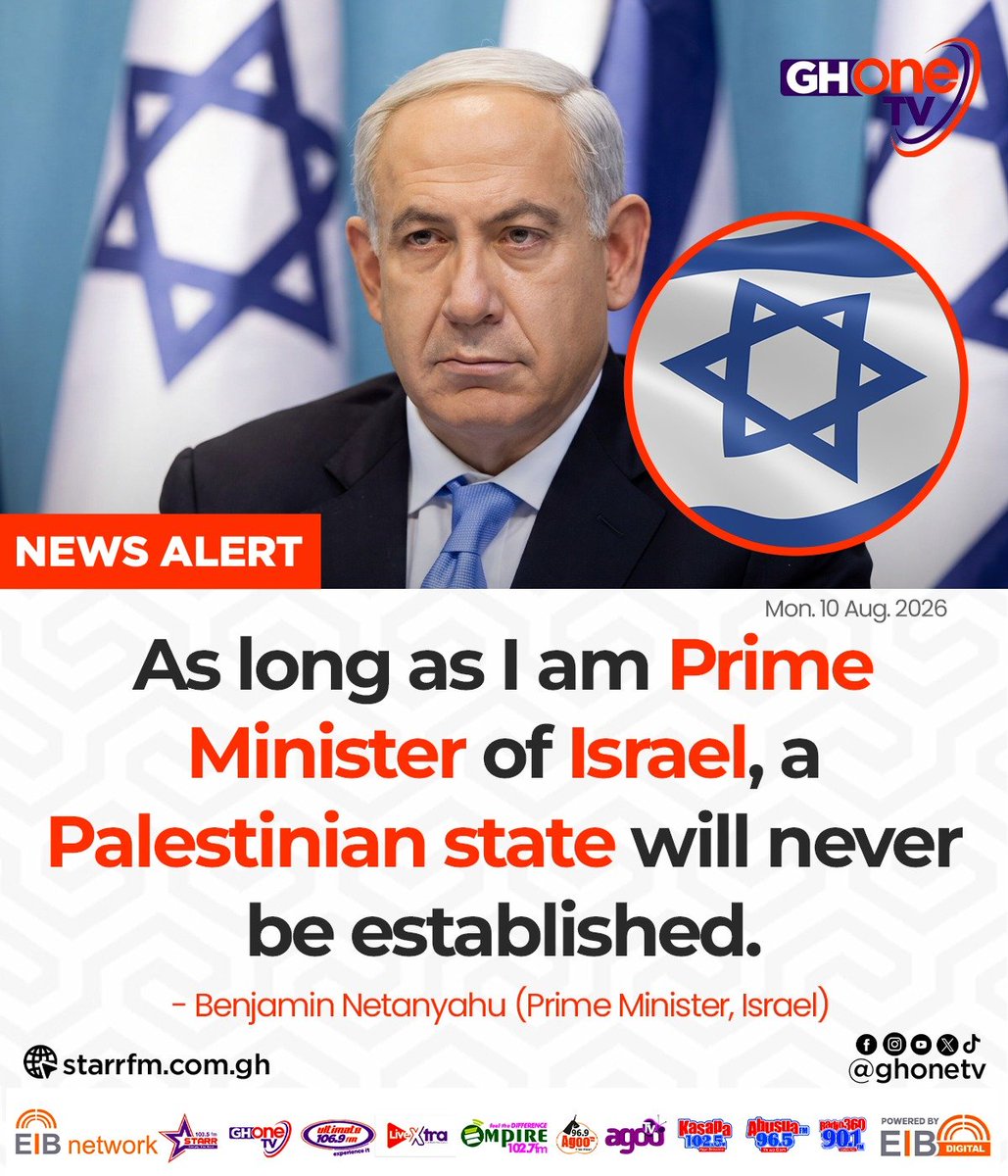 ghonetv's tweet photo. As long as I am Prime Minister of Israel, a Palestinian state will never be established... - Benjamin Netanyahu

#GHOneNews #EIBNetwork
#GHOneTV #NewsAlert https://t.co/0fJwtNYEdw