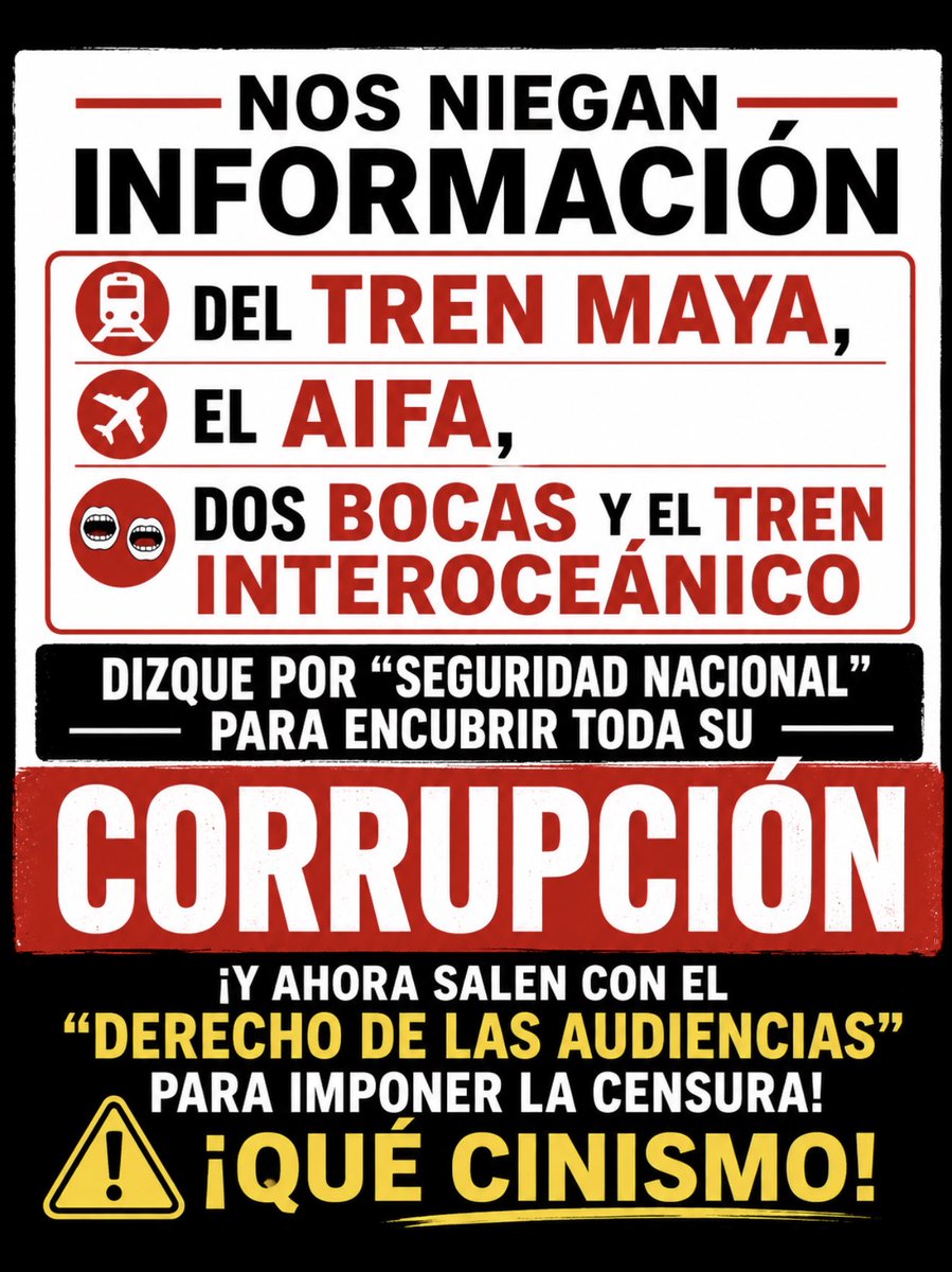 ElAntiAMLO1's tweet photo. Se llenan la boca de “derecho a las audiencias” pero encubren informacion que los comprome https://t.co/UmGl6n0R85