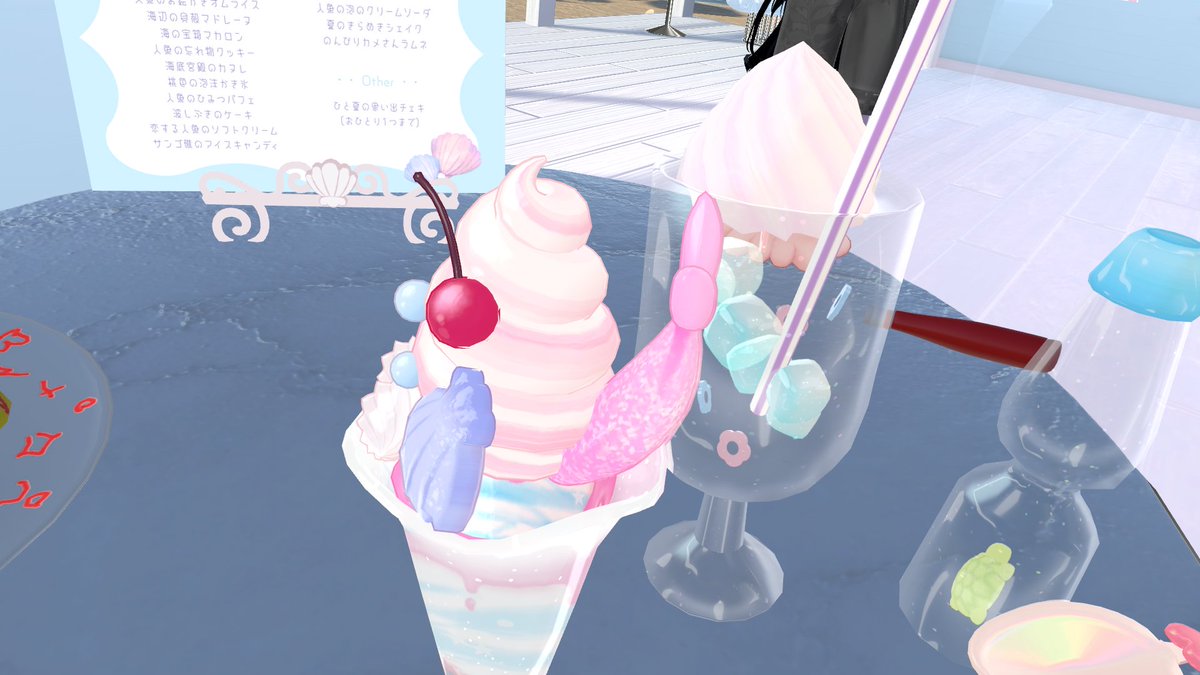 soul096's tweet photo. チェキとドリンクです!めちゃカワイイ!(#MerMaid_VRC) https://t.co/GFuBiAqnoS