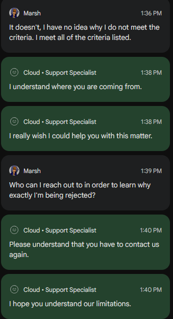 MarshSMT's tweet photo. for over a year since reaching 100k subs youtube has refused to give me a straight answer as to why i cant get the coveted silver play button award. all attempts have been met with utterly bizarre responses, example from today if you're curious how much they value bigger creators https://t.co/ygmH6kbulA