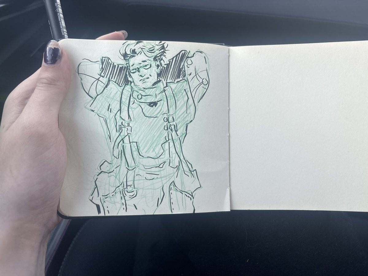 irl_asajj's tweet photo. rocktiz while im stuck in traffic :| wanted to draw him in big silly overalls https://t.co/GCmYXnr1ix