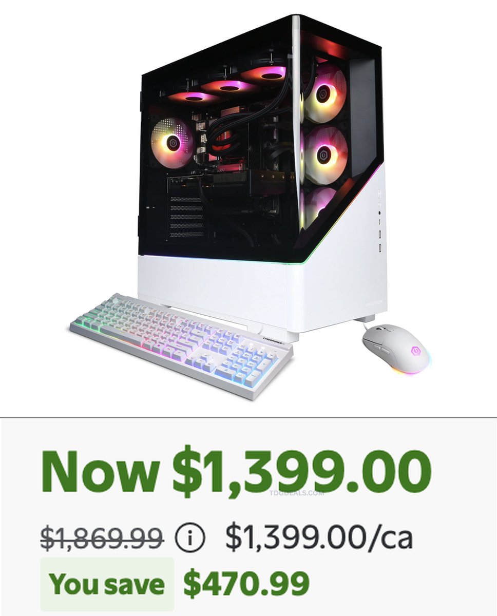 thedealsguy_'s tweet photo. $1,869.99 CYBERPOWERPC RTX 5070 GAMING DESKTOP NOW $1,399
This prebuilt is $470.99 off at Walmart free shipping and free 30-day returns
🔗 https://t.co/PZQDHUU26x
#WalmartPartner #ad https://t.co/rArTqffFWS