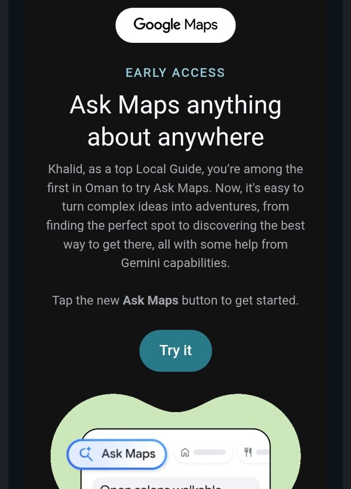 almahdhour's tweet photo. #Ask_Maps
"أسأل الخرائط" قادم إلى تطبيق خرائط جوجل قريبا.. 

النسخة التجريبية لمدة محدودة لعدد من المستخدمين

@googlemaps
@GoogleArabia
#معلومة_قد_تهمك https://t.co/t1bCu6iDKJ