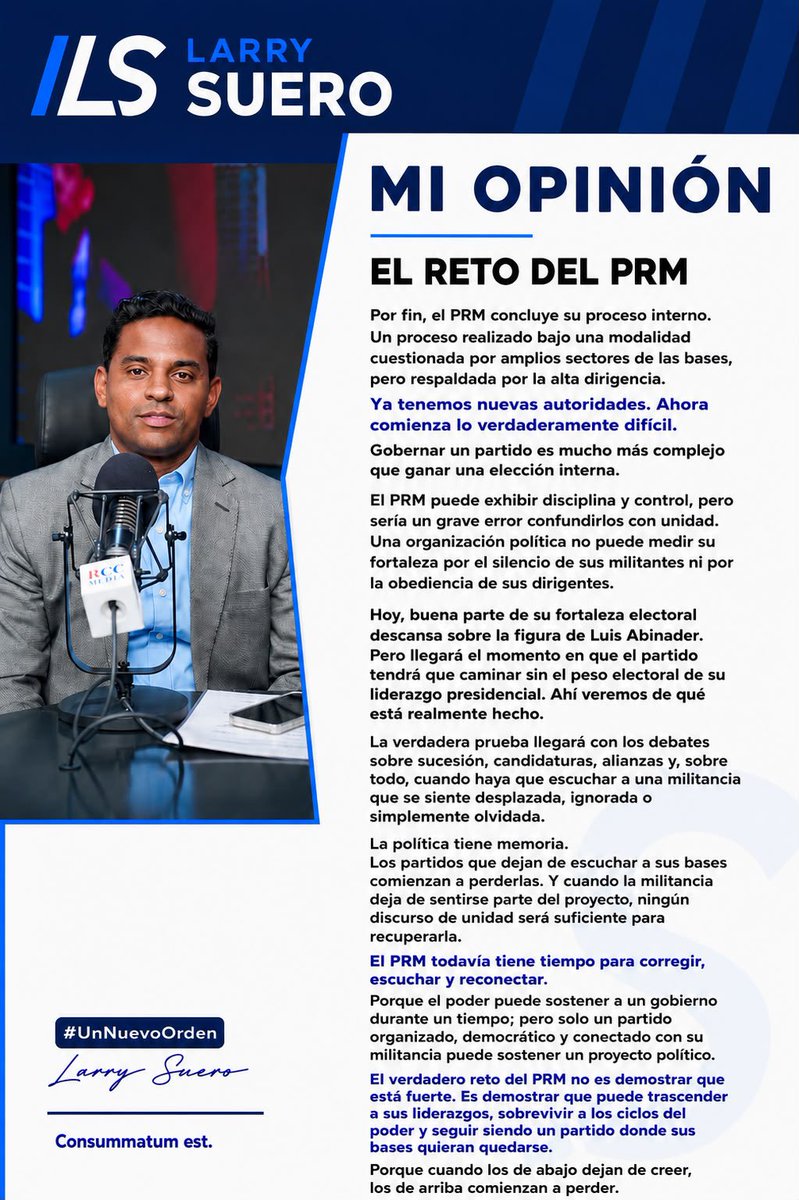 LarrySuero1's tweet photo. @luisabinader @PRM_Oficial #Unnuevoorden https://t.co/RPY0IcZSv1