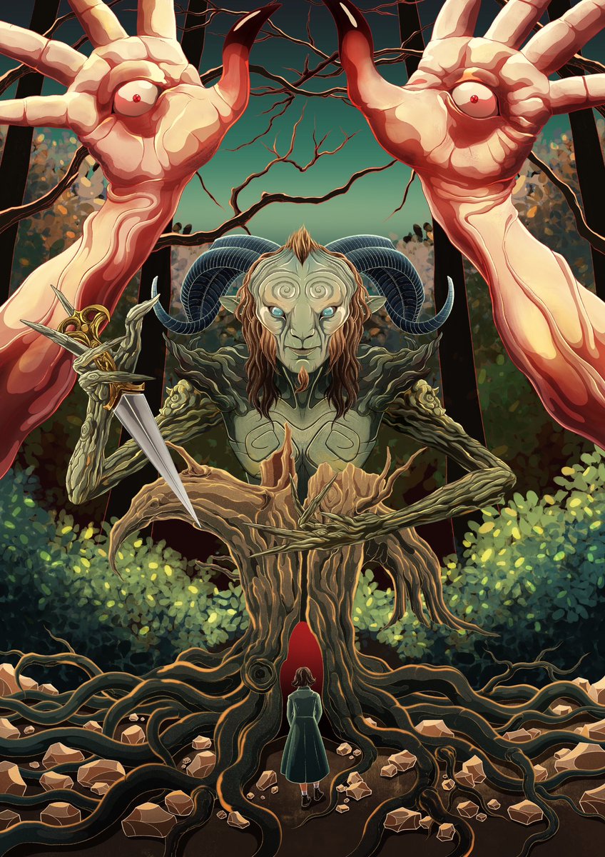 jasonlyon_'s tweet photo. Pan’s Labyrinth (@RealGDT) poster art for @layered_butter  #panslabyrinth https://t.co/QLn4y2MlIv