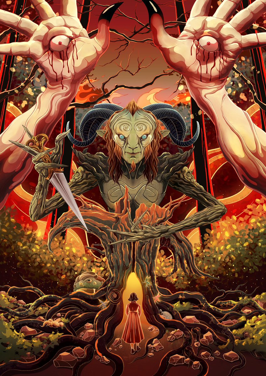 jasonlyon_'s tweet photo. Pan’s Labyrinth (@RealGDT) poster art for @layered_butter  #panslabyrinth https://t.co/QLn4y2MlIv