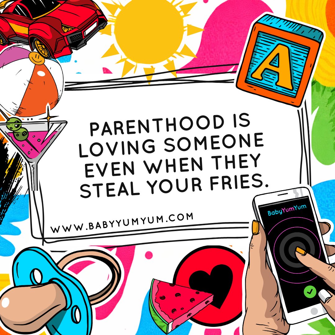 BabyYumYumSA's tweet photo. Love means sharingβ¦ even your last fry ππβ¨!
#BabyYumYum #BYY #ParentingQuotes #ParentLife #MomLife #DadLife #EverydayParenting #ParentingHumour https://t.co/2adxXqxVN3