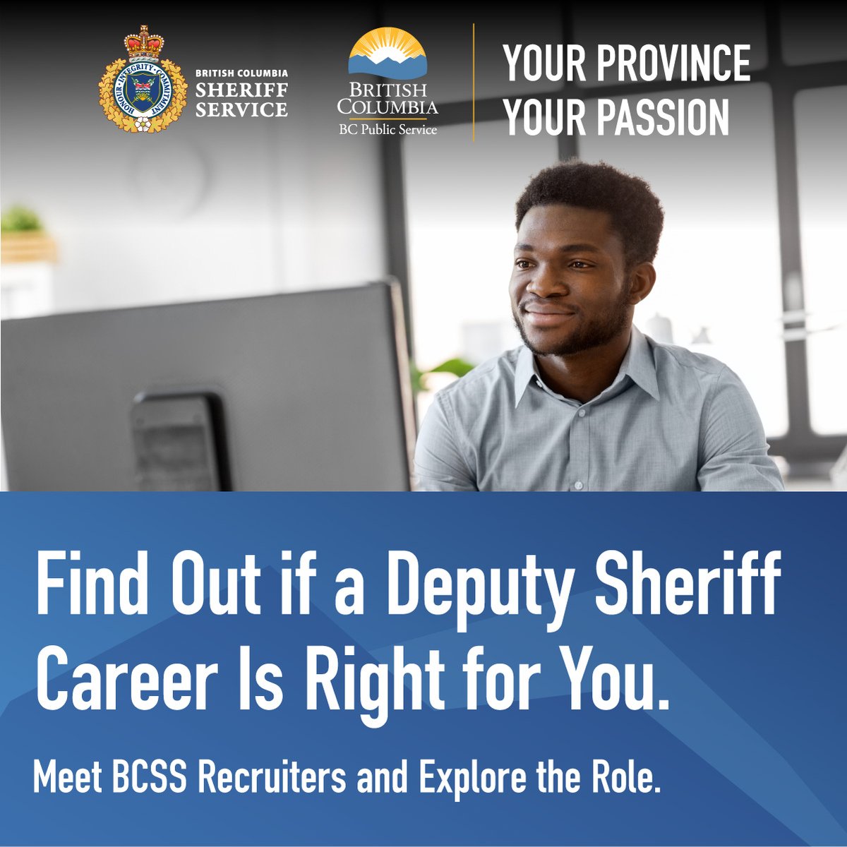BCSheriffs's tweet photo. Our service has ambassadors who attend community events and support those interested in joining the BC Sheriff Service. We want to set our applicants up for success when they are applying, so reach out to BCSheriffs@gov.bc.ca if you have any questions. @JIBCnews https://t.co/gJBYvyBCag