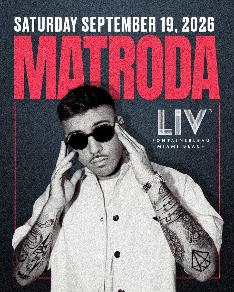 LIVmiami's tweet photo. This one will be for the books 🔥 @matrodamusic  makes his LIV Miami debut Saturday, September 19th! https://t.co/5A2CpTxuks