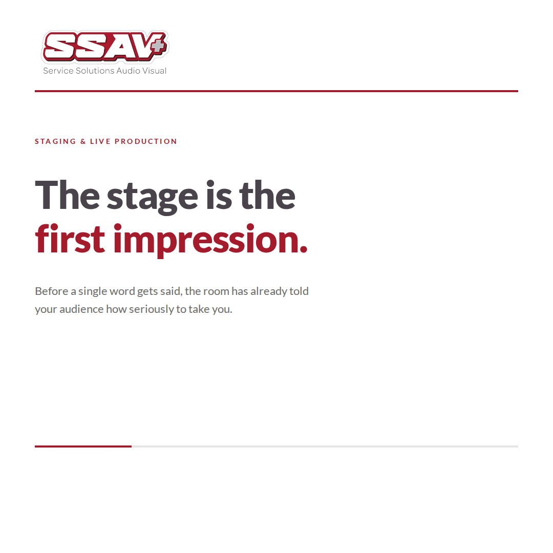 SSAudioVisual's tweet photo. Every room we build has one job: make you look good.
Staging, lighting, audio, video, start to finish. https://t.co/WAkJW4HER1
