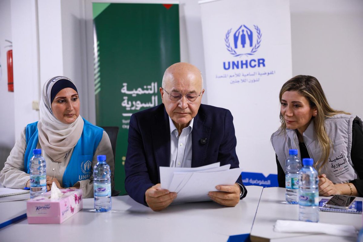Refugees's tweet photo. For those returning home, rebuilding a life starts with the basics.

High Commissioner @BarhamSalih met with returnees in Damascus and heard how obtaining a birth certificate meant a 10-year-old could enrol in school, receive vaccinations and access their rights. https://t.co/fMGzF83hzO