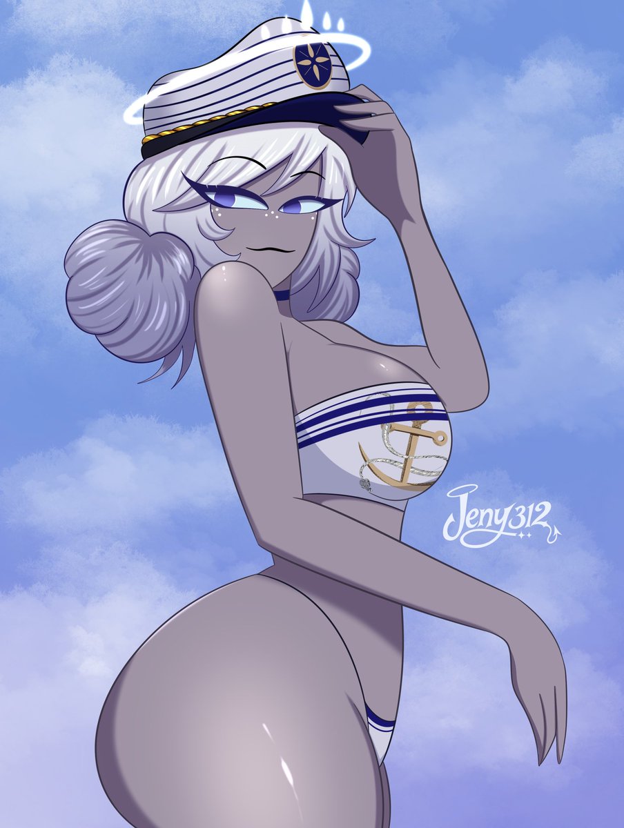 jeny_312's tweet photo. Even angels hide their wings in summer 🩵🏖️ #Emily #HazbinHotelEmily #HazbinHotel #HazbinHotelFanart https://t.co/XU4xveTuxo