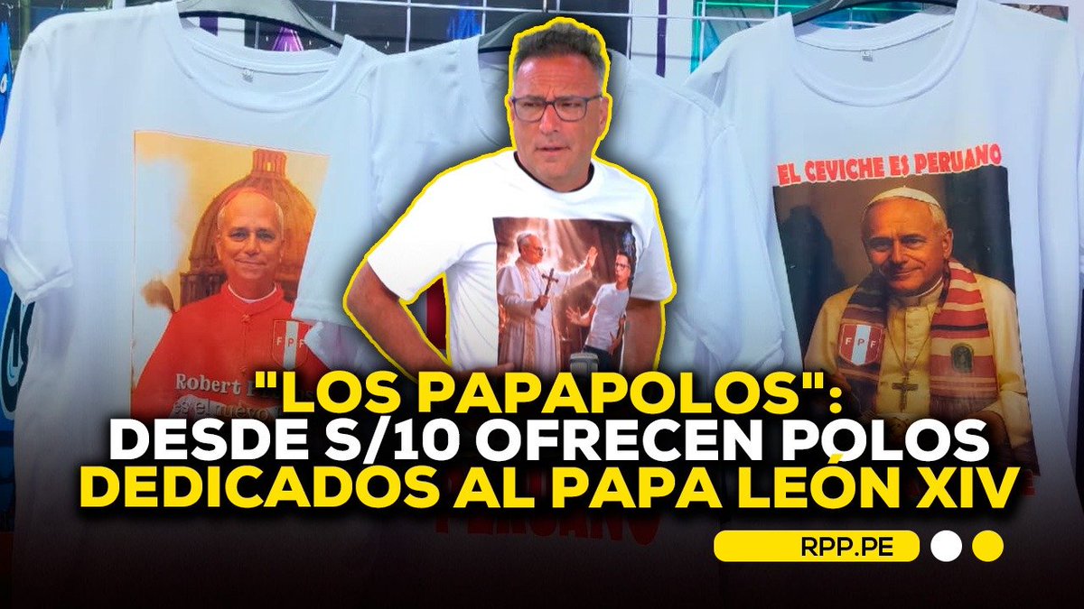 RPPNoticias's tweet photo. 👕 Los emprendedores textiles Victoria Quiñones y Roberto Calmet contaron en RPP cómo nació la idea de crear “Los papapolos”, polos dedicados al papa León XIV que se ofrecen desde S/10.
👉https://t.co/SRR0CPp82A
#ENCENDIDOSRPP https://t.co/hk6GzGgxCa