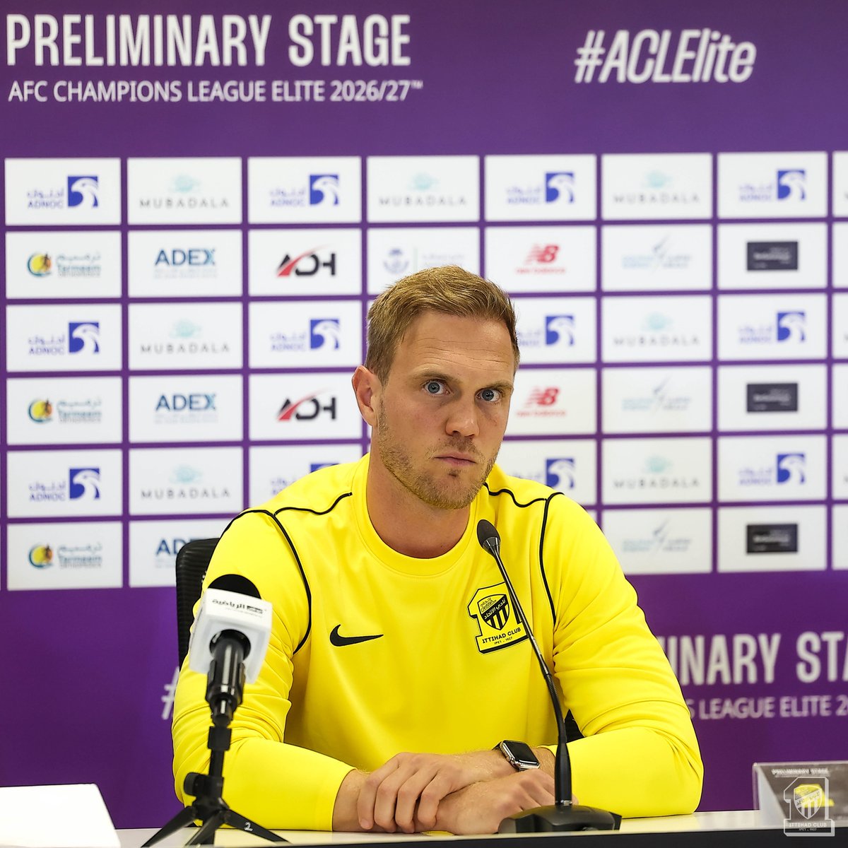 ittihad_en's tweet photo. Press conference 🎙️ https://t.co/F29AkXzW4C