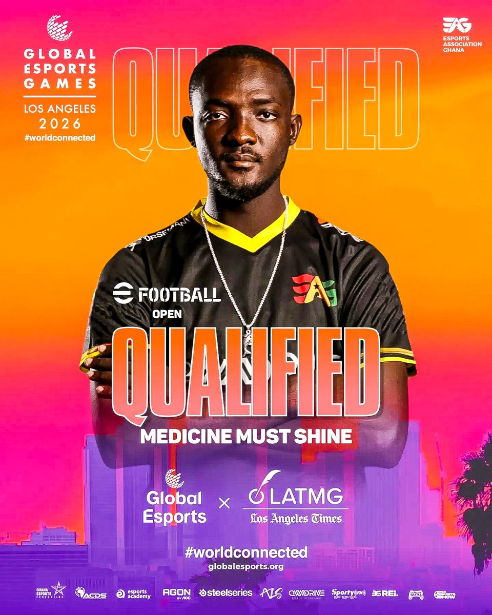 vgaesportshow's tweet photo. Ghana is set for another appearance on the international esports stage, with 
⚽ @medicine1122  — eFootball Open
⚽ @gamergirlnica  — eFootball Women
🏰 #NICKFURY — Clash Royale
booking their spots at the upcoming Global Esports Games in Los Angeles.🇬🇭🇬🇭 https://t.co/wtCMQ27wD1