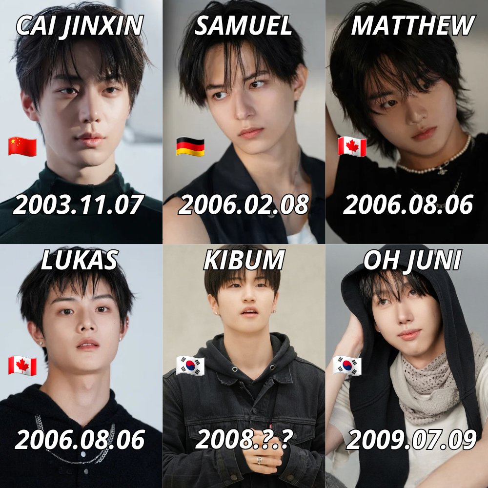 ekatorpic's tweet photo. Get to know the GRID Trainees ahead of their upcoming debut

CAI JINXIN (2003) 🇨🇳
SAMUEL (2006) 🇩🇪
MATTHEW (2006) 🇨🇦
LUKAS (2006) 🇨🇦
LEE KIBUM (2008) 🇰🇷
OH JUNI (2009) 🇰🇷 

#idoltillidie #죽어도아이돌 #GRID #그리드 #GRIDTrainee #EKATOR #이케이터 https://t.co/4BtB386iif