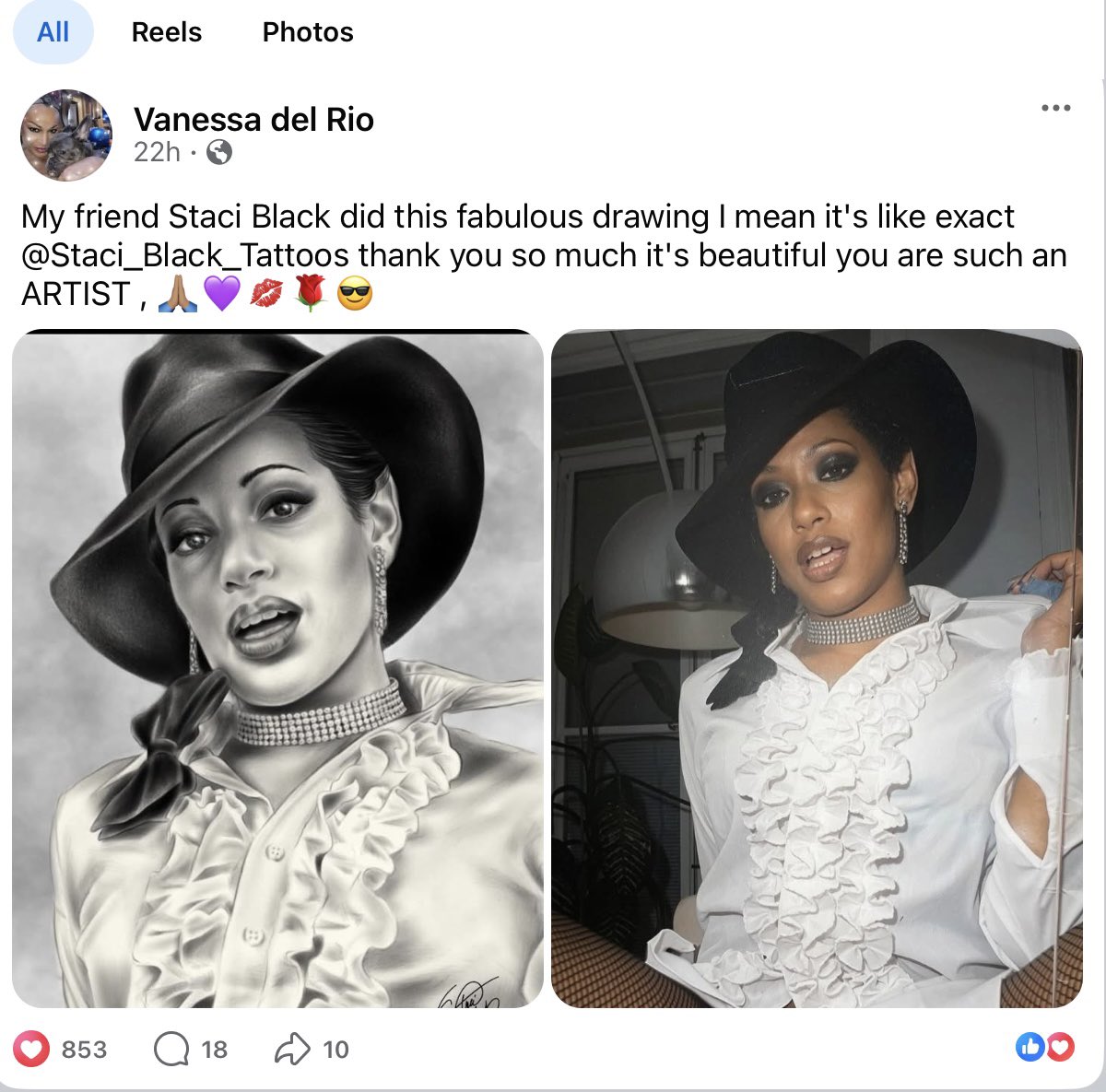 thestaciblack's tweet photo. When a Legend, an absolute icon, loves the artwork you did for her.. Honestly, What an amazing day yesterday turned out to be!! Thank you so much Vanessa!! https://t.co/GzECeGPDpe