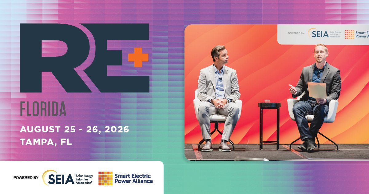 REPlusEvents's tweet photo. Florida’s clean energy landscape has its own unique challenges, opportunities and priorities. RE+ Florida is built to address them.

Join us at RE+ Florida, register today! https://t.co/Nsb5Wl8ZBW

#REPlusFL #CleanEnergy #RenewableEnergy #SunshineState https://t.co/mzNUoSz6zO