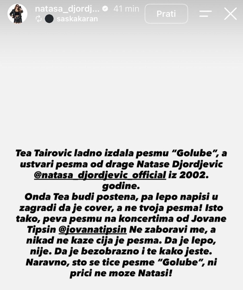 nina_krunic's tweet photo. Ajde psst Nataša, ova obrada će proslaviti i tebe, zamrla ti karijera odavno 🤷🏼‍♀️ #caosvima https://t.co/LflVxW8LW6