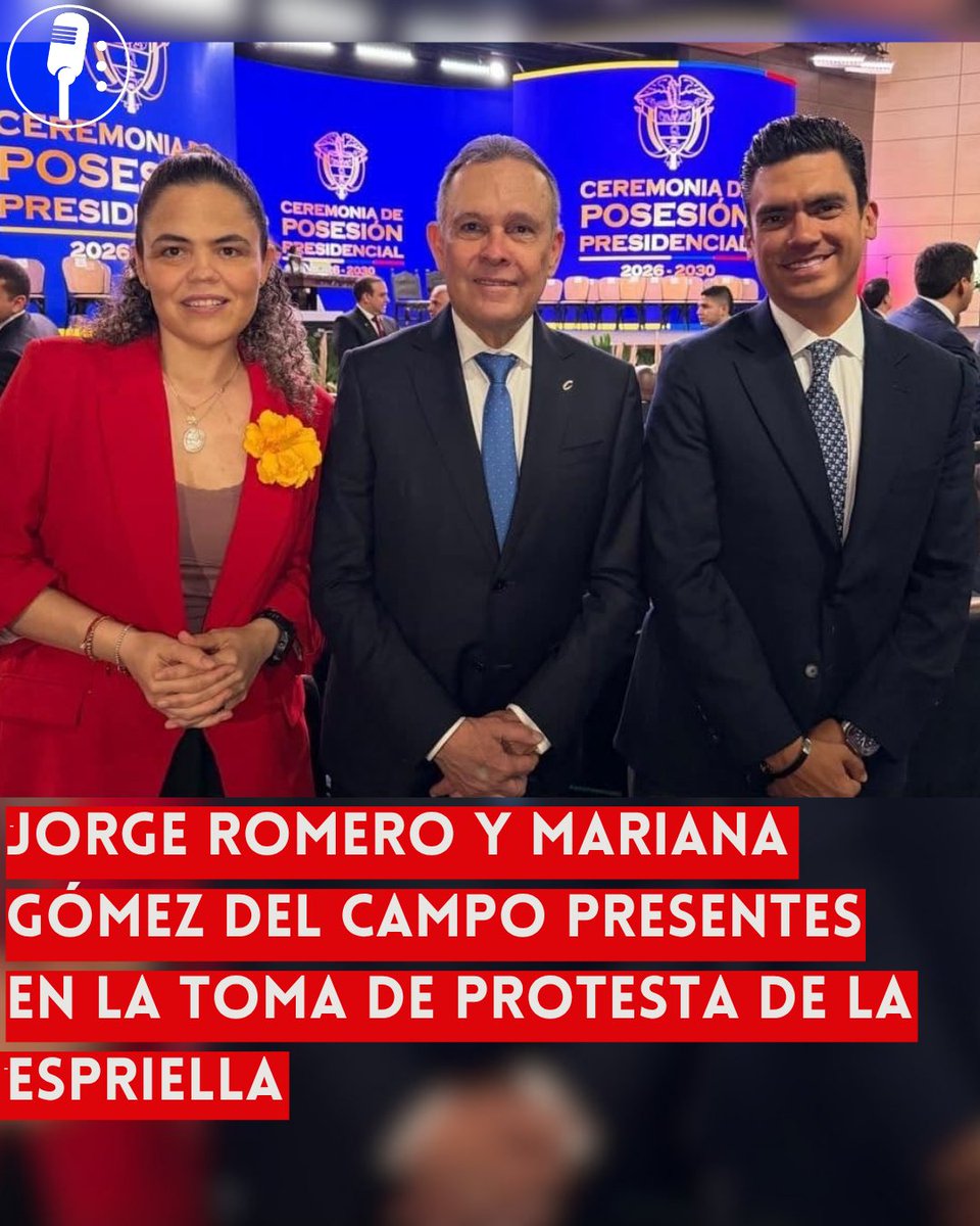 YosoyPedrero's tweet photo. 🚨 OJO: JORGE ROMERO Y MARIANA GÓMEZ DEL CAMPO, PRESENTES EN LA TOMA DE PROTESTA DE DE LA ESPRIELLA

El dirigente nacional del PAN, Jorge Romero Herrera, y la política panista Mariana Gómez del Campo estuvieron presentes en la ceremonia de toma de protesta de Abelardo de la Espriella como presidente de Colombia.

La asistencia de ambos representantes del PAN destacó entre las figuras políticas extranjeras que acudieron al acto, realizado en Colombia y al que también fueron invitados distintos líderes de la región.

La ceremonia reunió a personajes identificados con distintos sectores de la derecha latinoamericana, en un encuentro que puso de manifiesto los vínculos internacionales que mantienen dirigentes políticos de la oposición mexicana.

La presencia de Romero y Gómez del Campo generó comentarios en redes sociales, particularmente por su participación en un acto político extranjero y por las relaciones que el PAN mantiene con figuras de la oposición de otros países de América Latina.