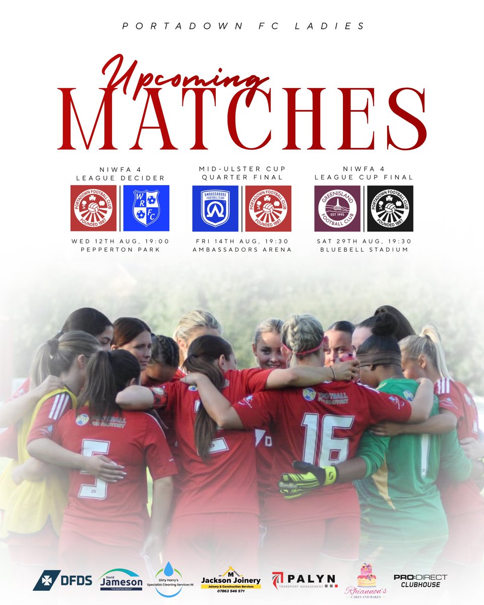 Portadownfc's tweet photo. 𝐓𝐡𝐞 𝐁𝐢𝐠 3️⃣

A massive upcoming three games for Portadown Ladies! Get along and give them your support https://t.co/0TmgIuGcve