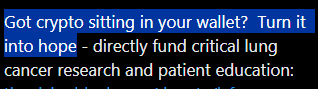 Bobonsol9's tweet photo. Just found something SO GOOD.

The charity that is tied to every single FOMO coin, I was looking through their X account and found this tweet.

It literally says, “Turn crypto into hope.”

Since every FOMO coin has this charity linked, why not have one main coin for it? And they literally gave us the perfect one to run.