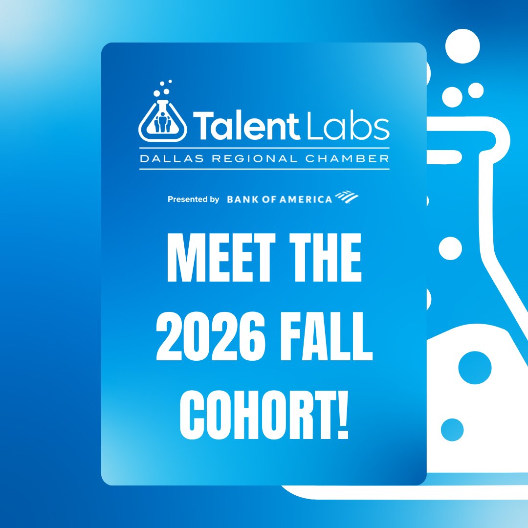 DRC's tweet photo. The DRC has launched its 2026 Talent Labs cohort, presented by @BankofAmerica.

Over the next five months, talent and HR professionals from across the Dallas Region will collaborate and build strategies around organizational culture, workforce development, AI and more.

Meet the 2026 DRC Talent Labs cohort: https://t.co/Vb4xpWmGIj